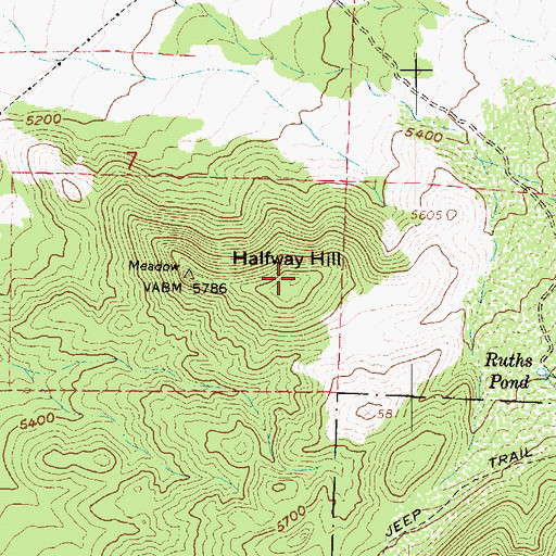 Topographic Map of Halfway Hill, UT