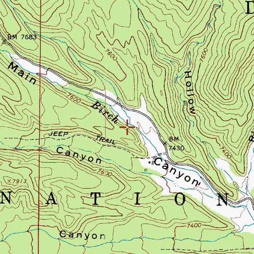 Topographic Map of Hall Creek, UT