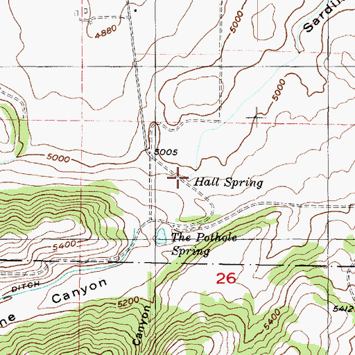 Topographic Map of Hall Spring, UT