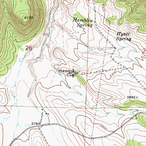 Topographic Map of Hamblin Cemetery, UT