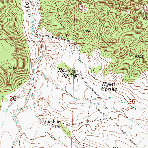 Topographic Map of Hamblin Spring, UT