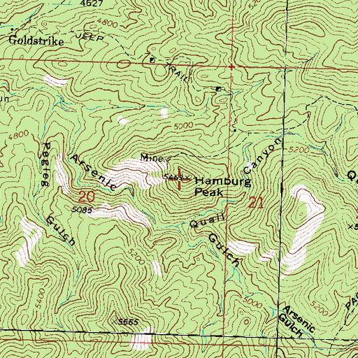 Topographic Map of Hamburg Peak, UT