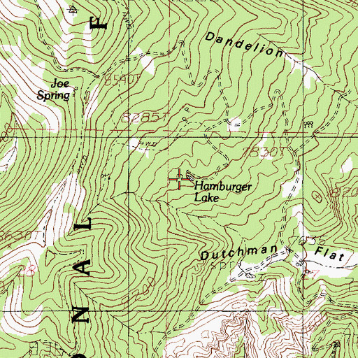 Topographic Map of Hamburger Lake, UT