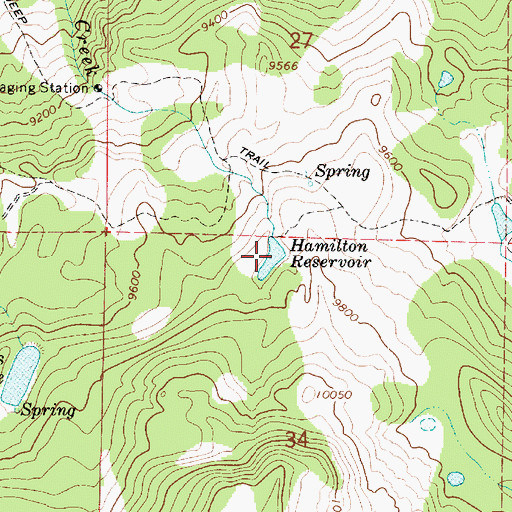 Topographic Map of Hamilton Reservoir, UT