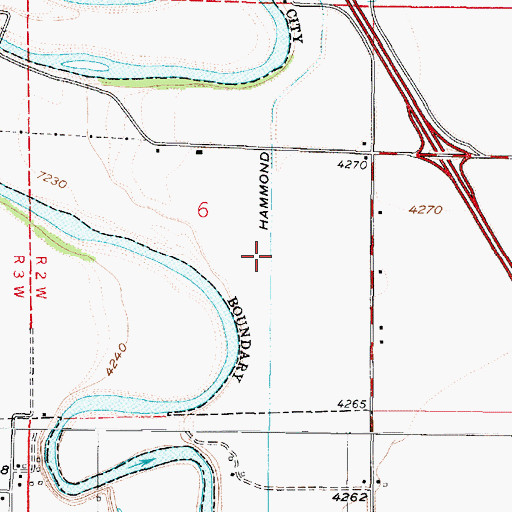 Topographic Map of Hammond West Branch Canal, UT