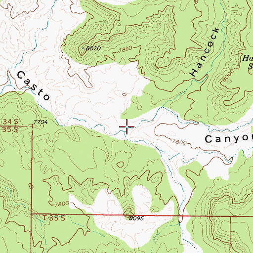 Topographic Map of Hancock Canyon, UT