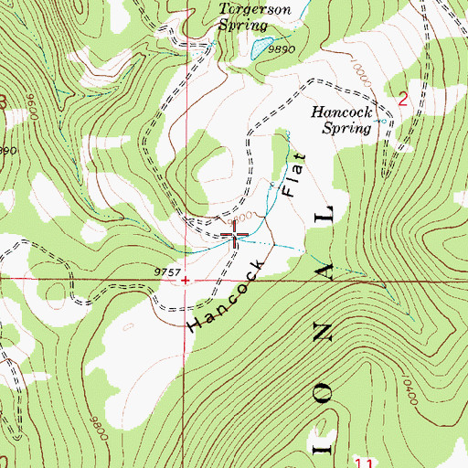 Topographic Map of Hancock Flat, UT