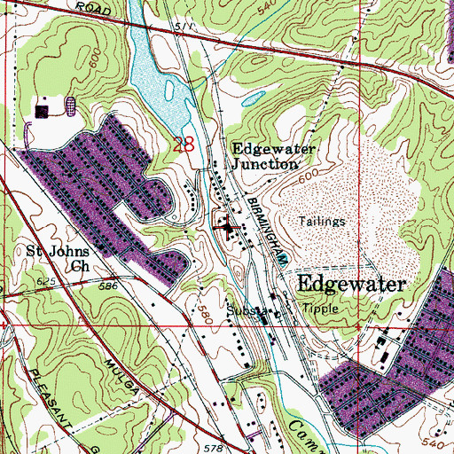 Topographic Map of Edgewater Elementary School, AL