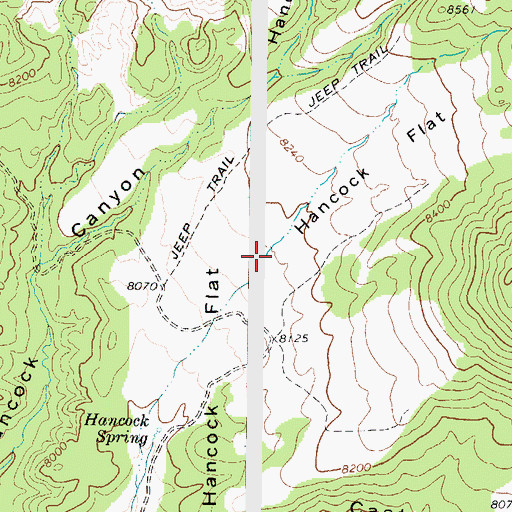 Topographic Map of Hancock Flat, UT