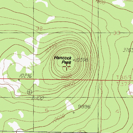 Topographic Map of Hancock Peak, UT