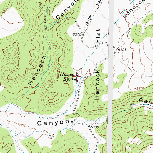 Topographic Map of Hancock Spring, UT