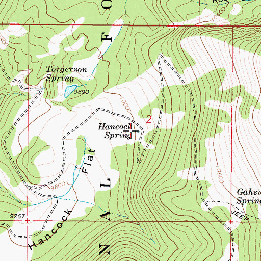 Topographic Map of Hancock Spring, UT