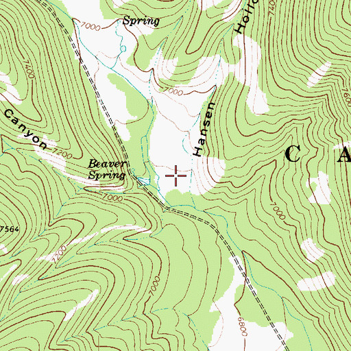 Topographic Map of Hansen Hollow, UT