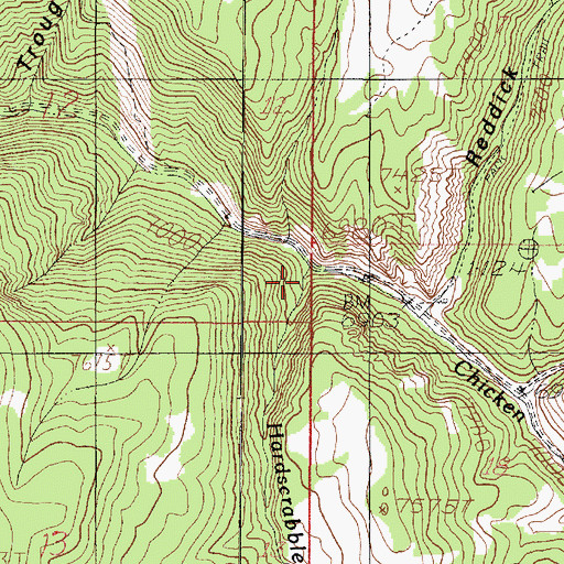 Topographic Map of Hardscrabble Creek, UT