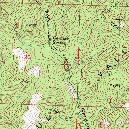 Topographic Map of Hardscrabble Hollow, UT