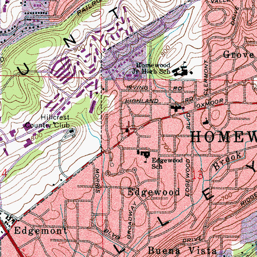 Topographic Map of Edgewood Presbyterian Church, AL