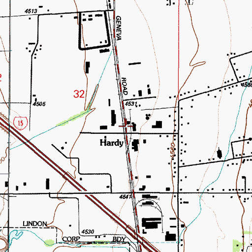 Topographic Map of Hardy, UT
