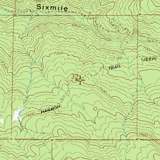 Topographic Map of Harmon Trail, UT
