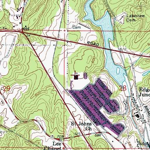 Topographic Map of Edgewater School (historical), AL