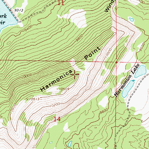 Topographic Map of Harmonica Point, UT