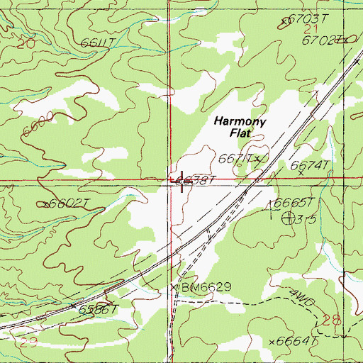 Topographic Map of Harmony Flat, UT