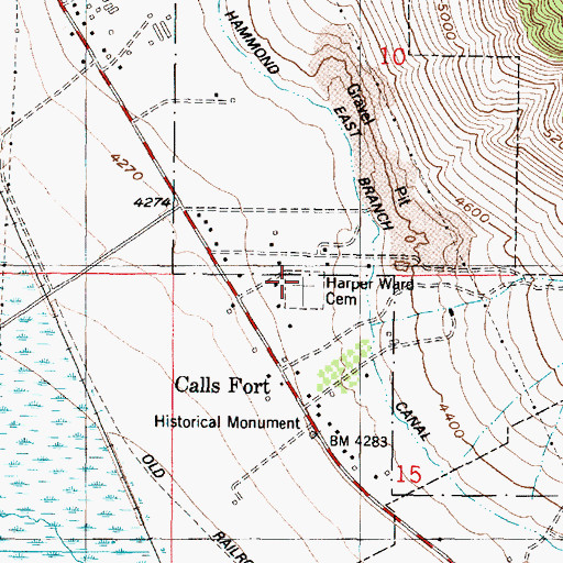 Topographic Map of Call's Fort Cemetery, UT