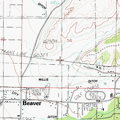 Topographic Map of Harris Ditch, UT