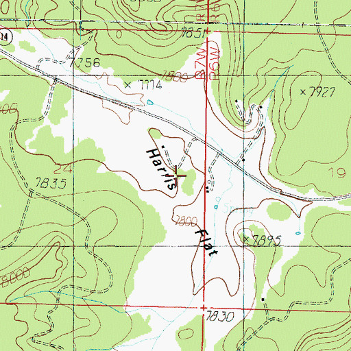 Topographic Map of Harris Flat, UT