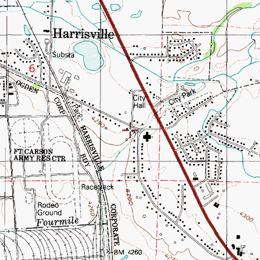 Topographic Map of Harrisville, UT
