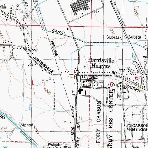 Topographic Map of Harrisville Heights, UT