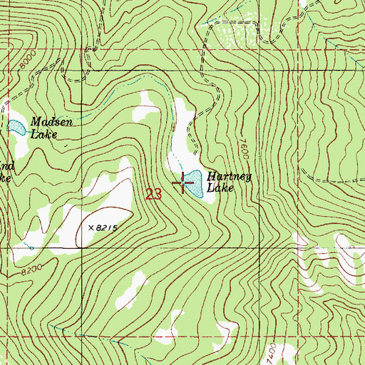 Topographic Map of Hartney Lake, UT