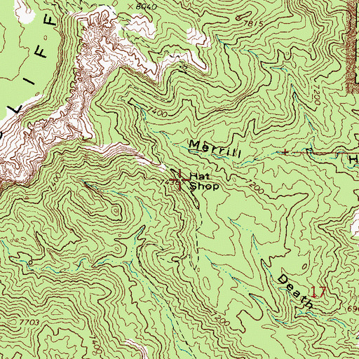 Topographic Map of Hat Shop, UT