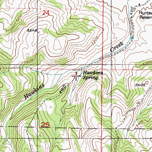 Topographic Map of Hawkins Spring, UT