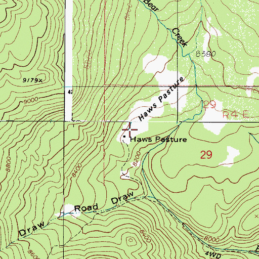 Topographic Map of Haws Pasture, UT