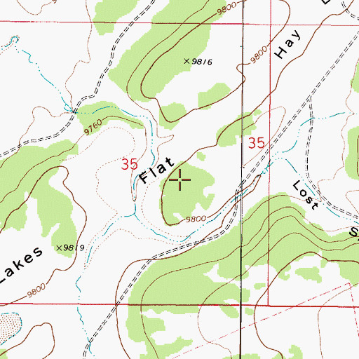Topographic Map of Hay Lakes Flat, UT