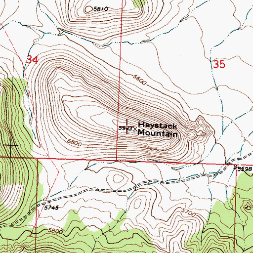 Topographic Map of Haystack Mountain, UT