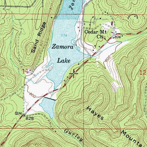 Topographic Map of Emerald Valley Resort, AL