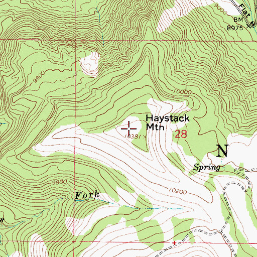 Topographic Map of Haystack Mountain, UT