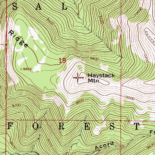 Topographic Map of Haystack Mountain, UT