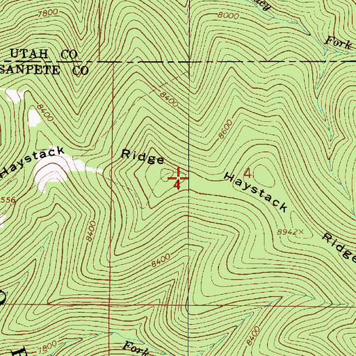 Topographic Map of Haystack Ridge, UT