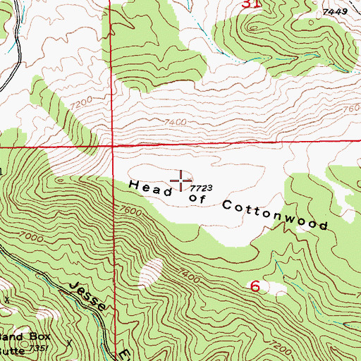 Topographic Map of Head of Cottonwood, UT
