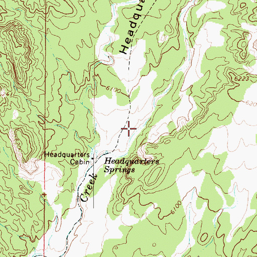 Topographic Map of Headquarters Valley, UT