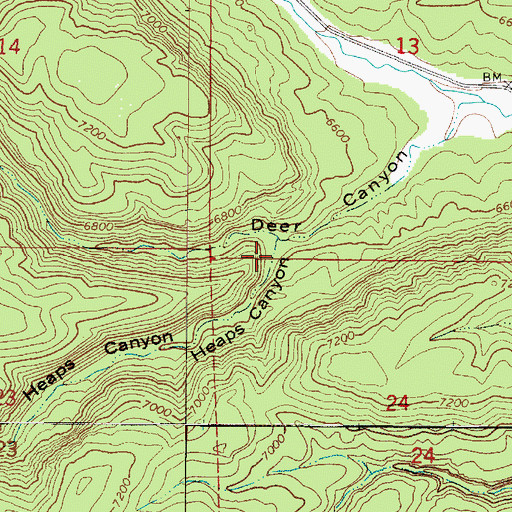 Topographic Map of Heaps Canyon, UT