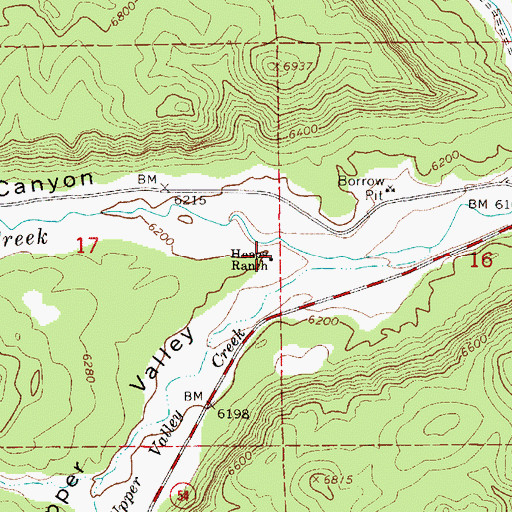 Topographic Map of Heaps Ranch, UT