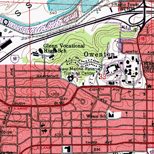 Topographic Map of Enon Ridge, AL