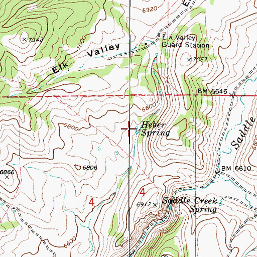 Topographic Map of Heber Spring, UT