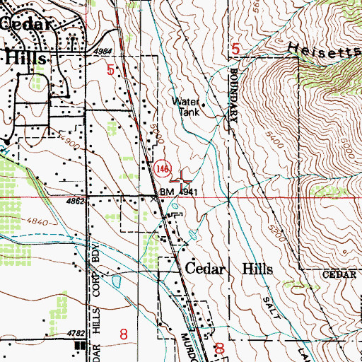 Topographic Map of Heisetts Hollow, UT