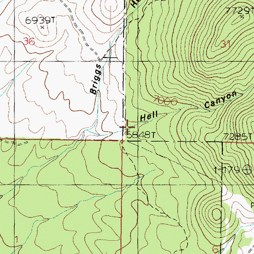 Topographic Map of Hell Canyon, UT