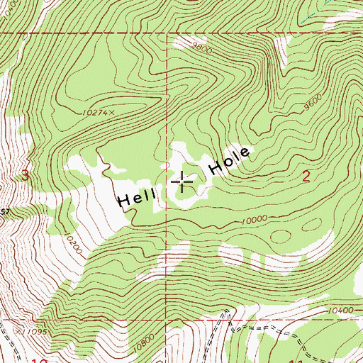 Topographic Map of Hell Hole, UT