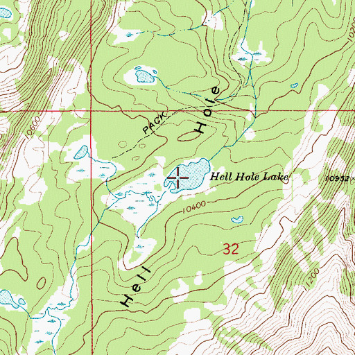 Topographic Map of Hell Hole Lake, UT